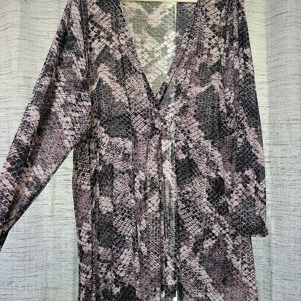 Torrid snake print sheer babydoll blouse
